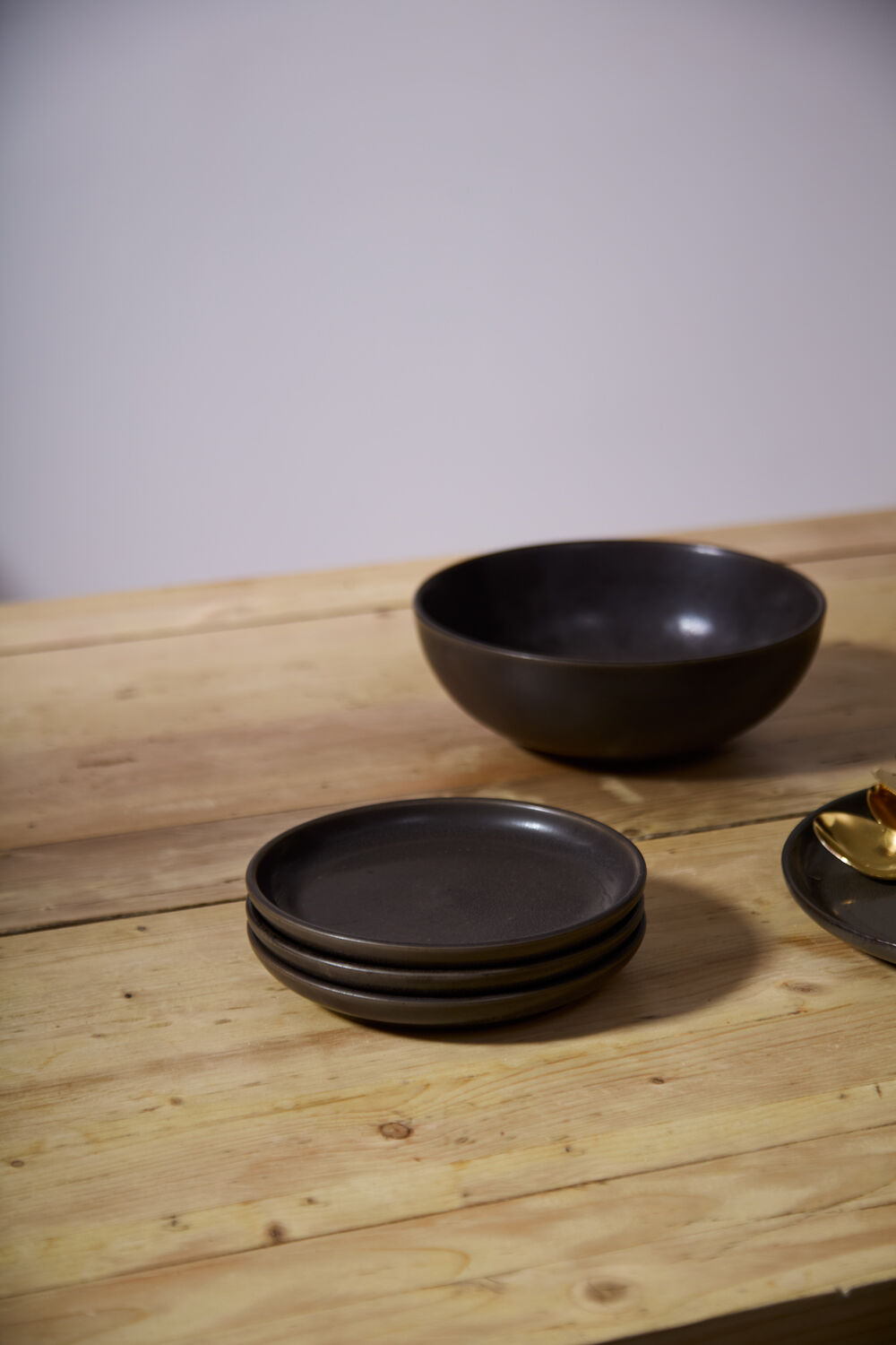 Espresso Hand-Glazed Collection - Salad Plate & Pasta Bowl - Espresso Brown Color - Hand Glazed - The Boho House