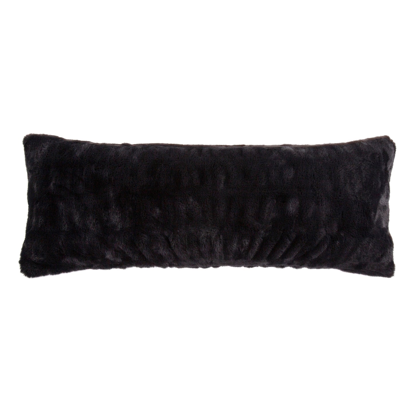 Faux Fur Rabbit Lumbar Pillow - Black - The Boho House