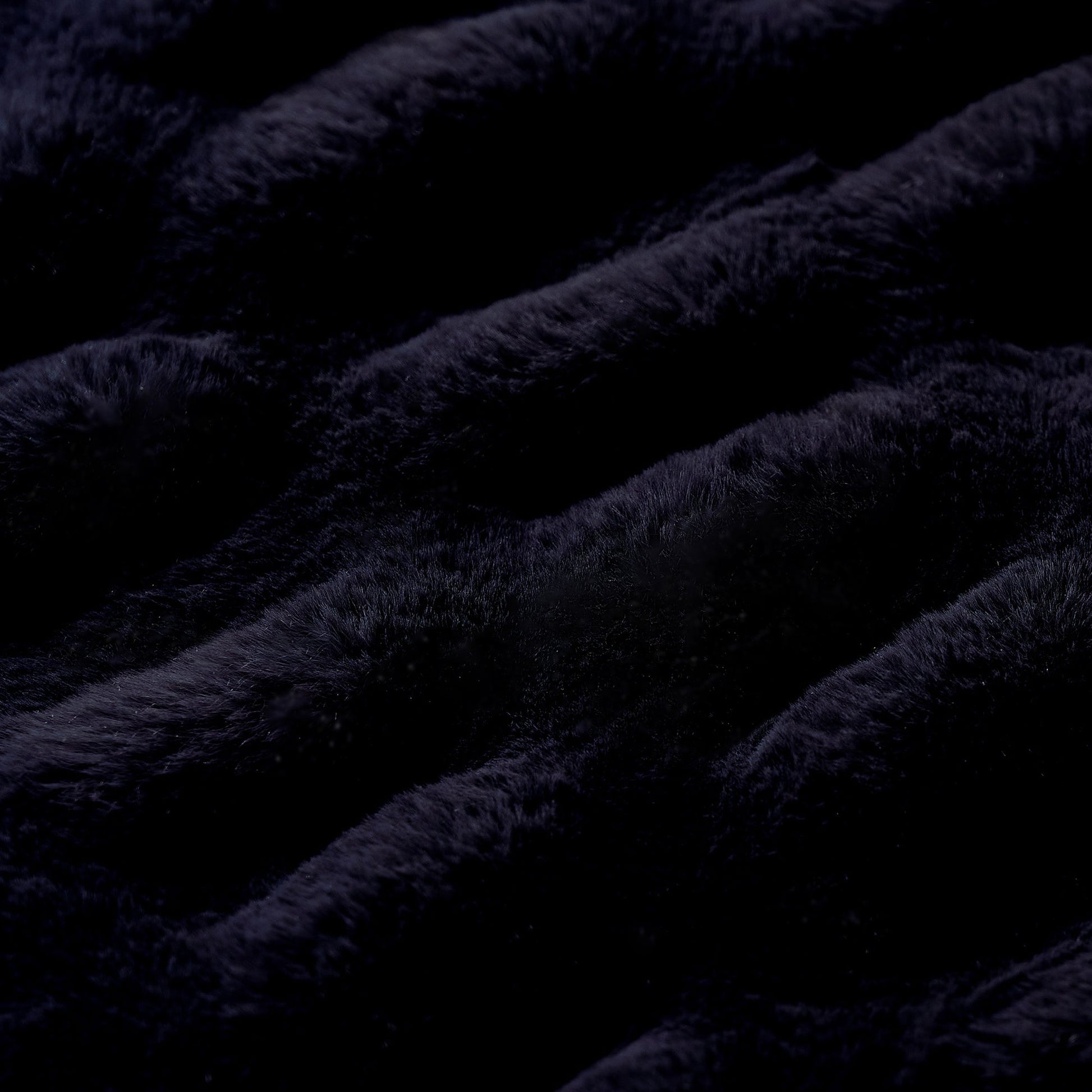 Faux Rabbit Fur Euro Pillow - Black - Faux Fur - The Boho House