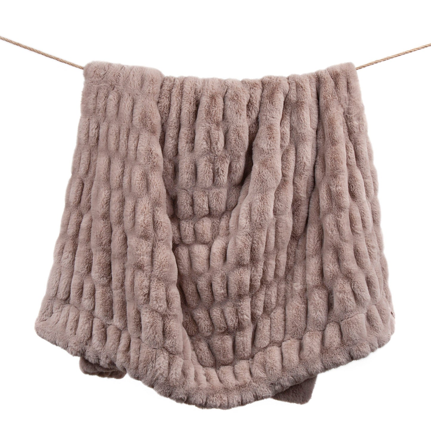 Faux Rabbit Fur Double-Sided ThrowBlankets - Blush - Faux Fur - The Boho House