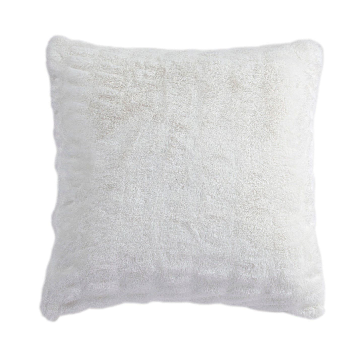 Faux Rabbit Fur Euro Pillow - White - Faux Fur - The Boho House