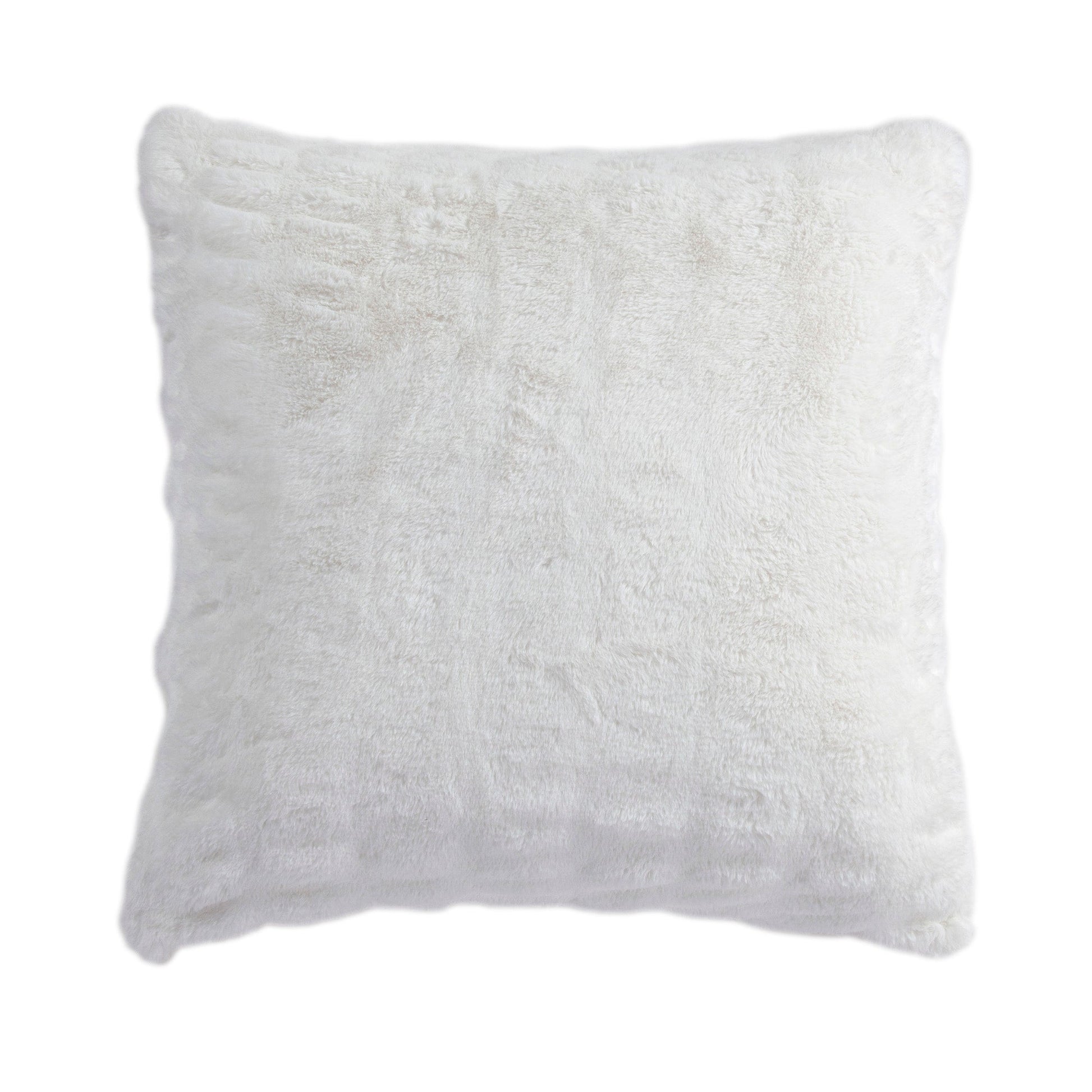 Faux Rabbit Fur Euro Pillow - White - Faux Fur - The Boho House