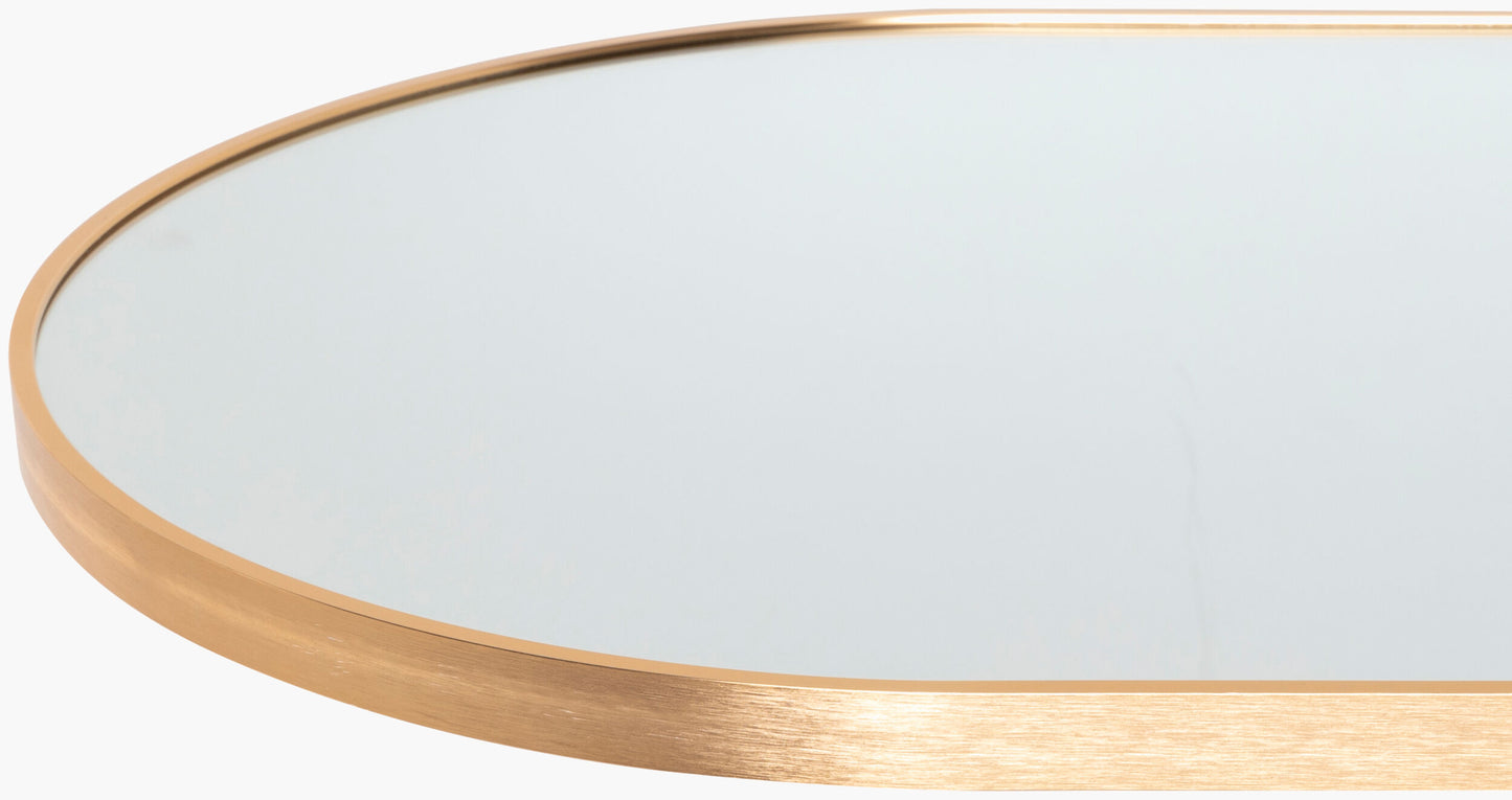 Gold Oval Long Wall Mirror