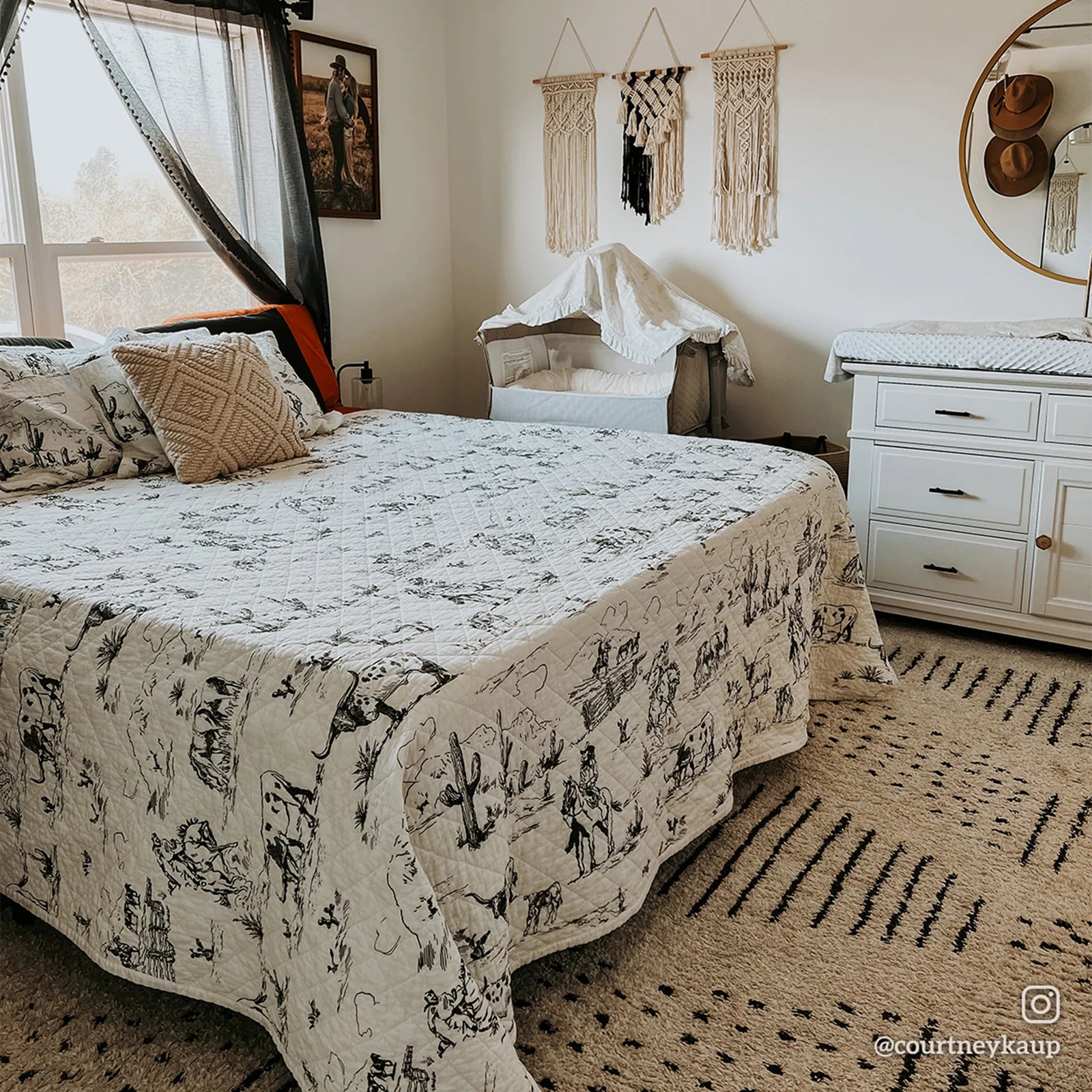 Home on the Range Quilt Set - Cotton Bedding - Quilt Set - Quilt & Shams - Reversible Quilt - Boho House Home Decor