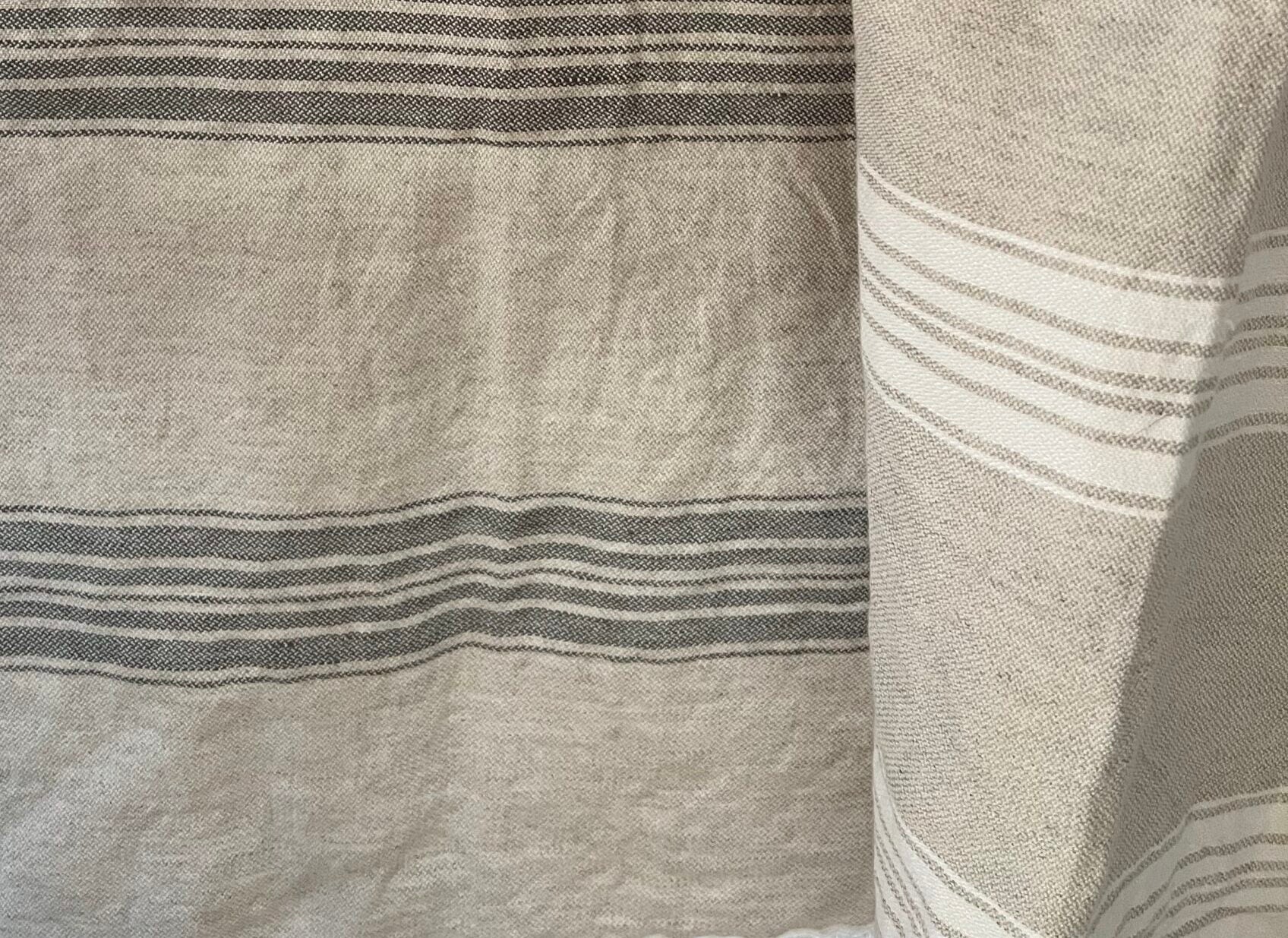 Nico Stripe Duvet Cover Sand - Striped Bedding - Beige & White - The Boho House