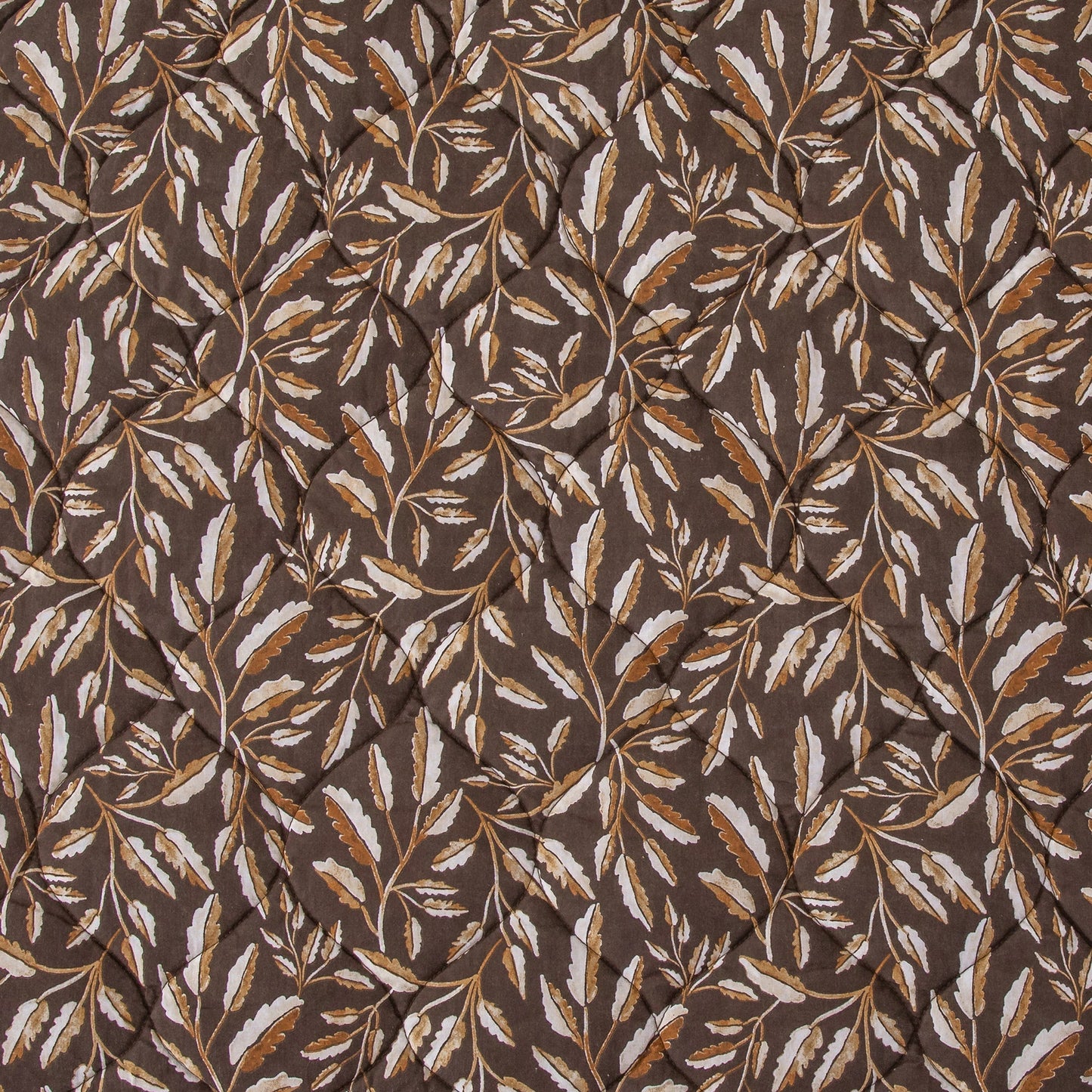 Radiant Garden Reversible Quilt Set - Brown & Tan Leaves Reverse pattern - The Boho House