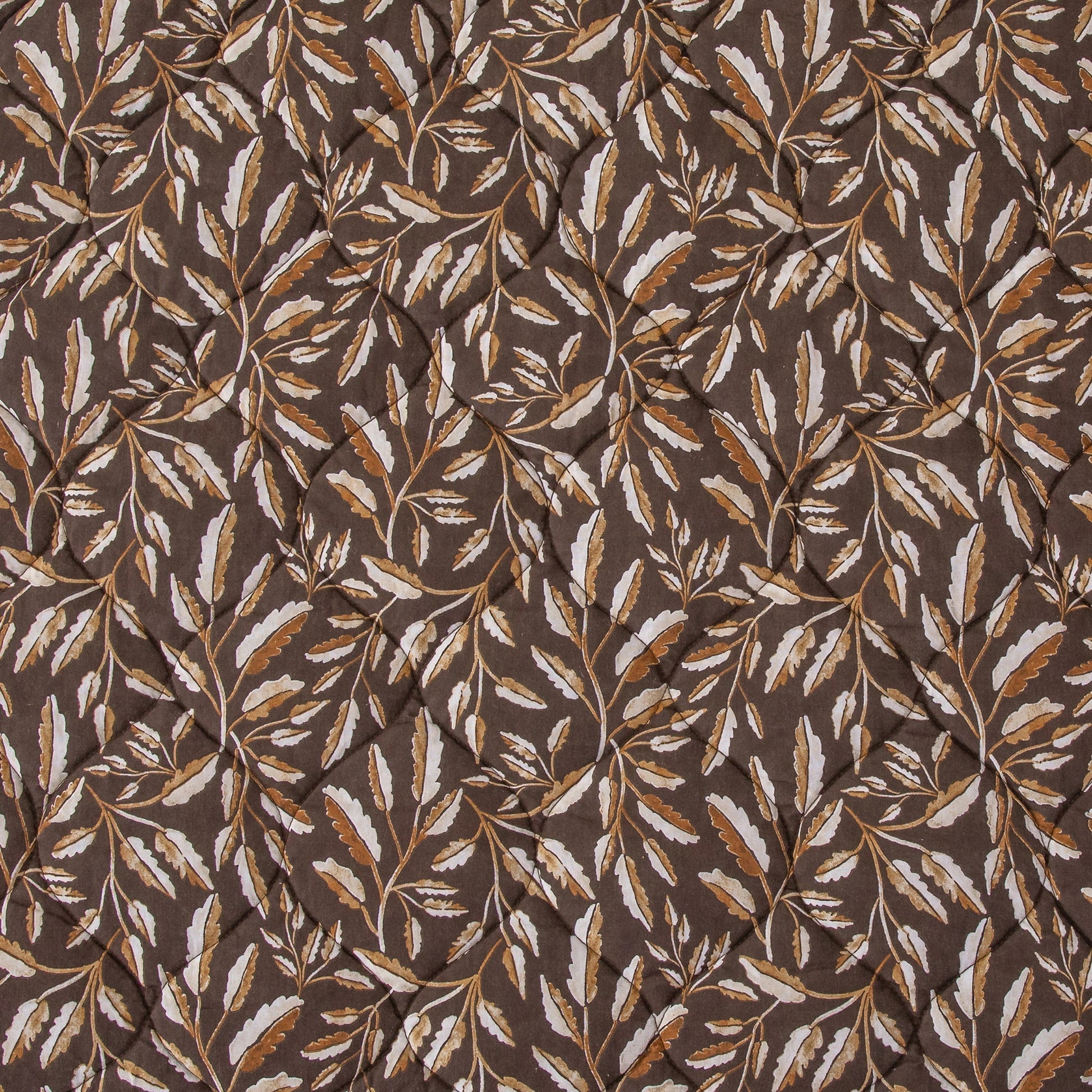 Radiant Garden Reversible Quilt Set - Brown & Tan Leaves Reverse pattern - The Boho House