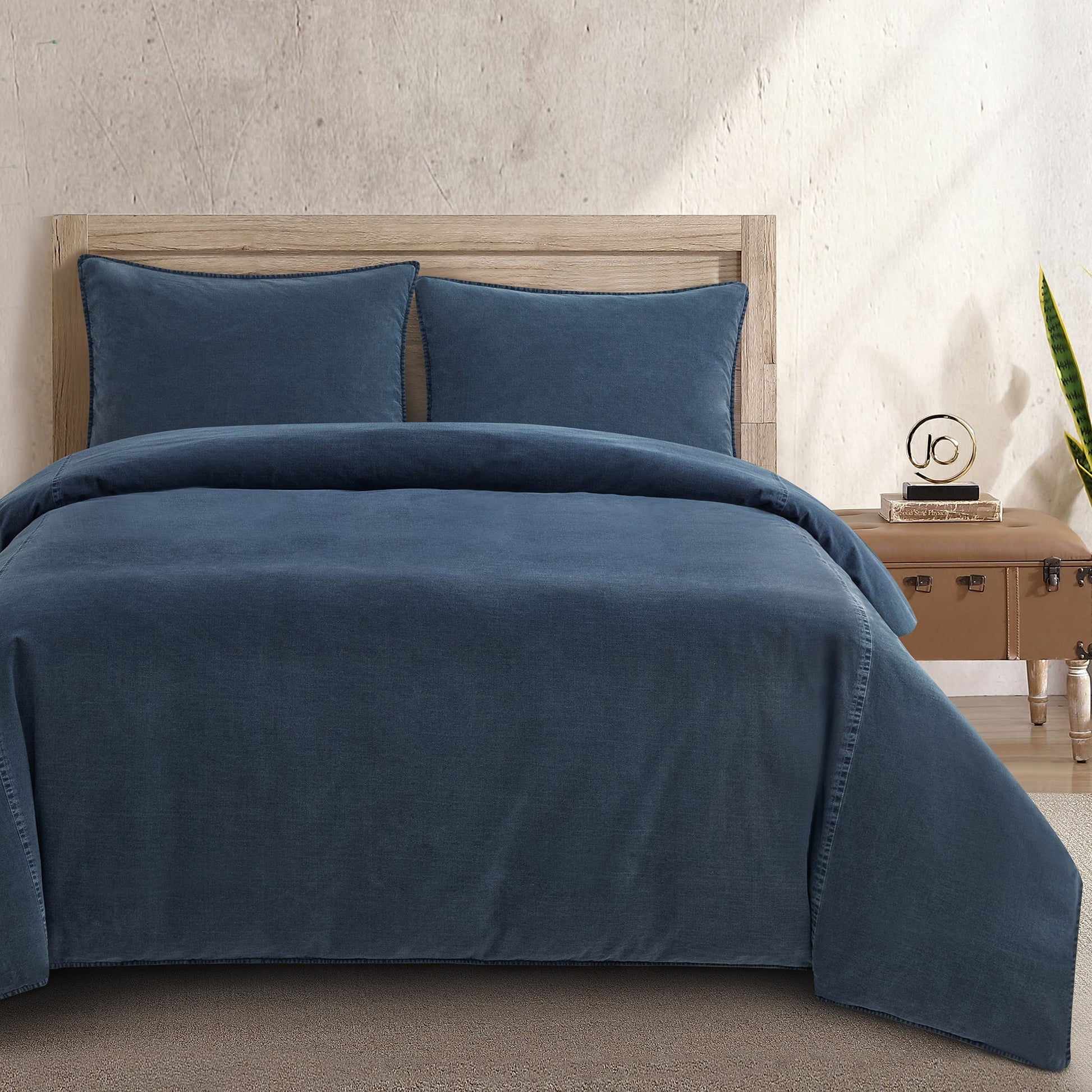 Stonewashed Canvas Duvet Cover Set - The Boho House Home Decor