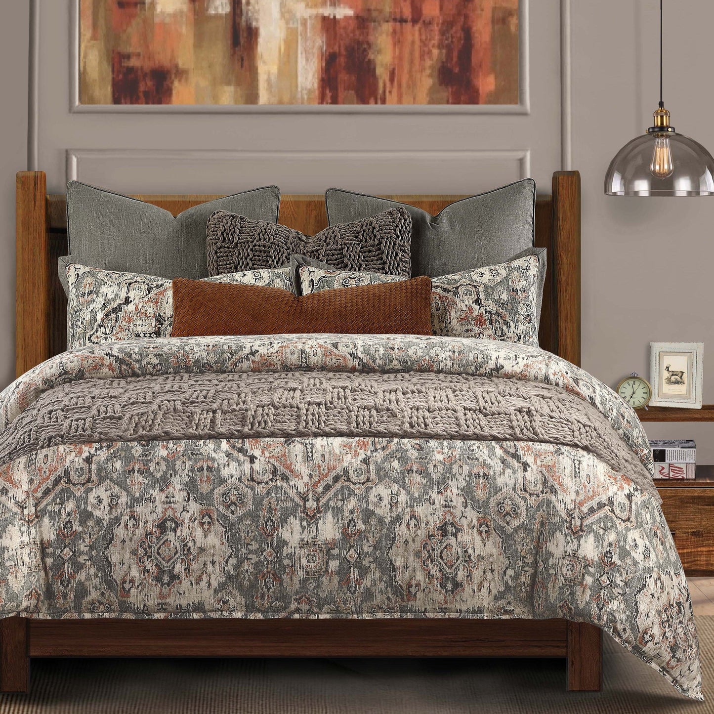 Vintage Kilim Bedding Set - Neutrals & vivd colors - Vintage Pattern - The Boho House