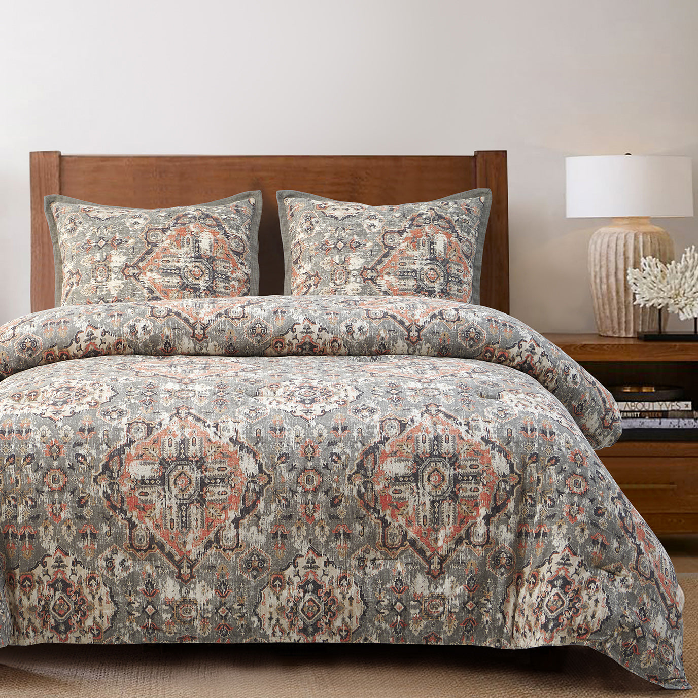 Vintage Kilim Bedding Set - Neutrals & vivd colors - Vintage Pattern - The Boho House