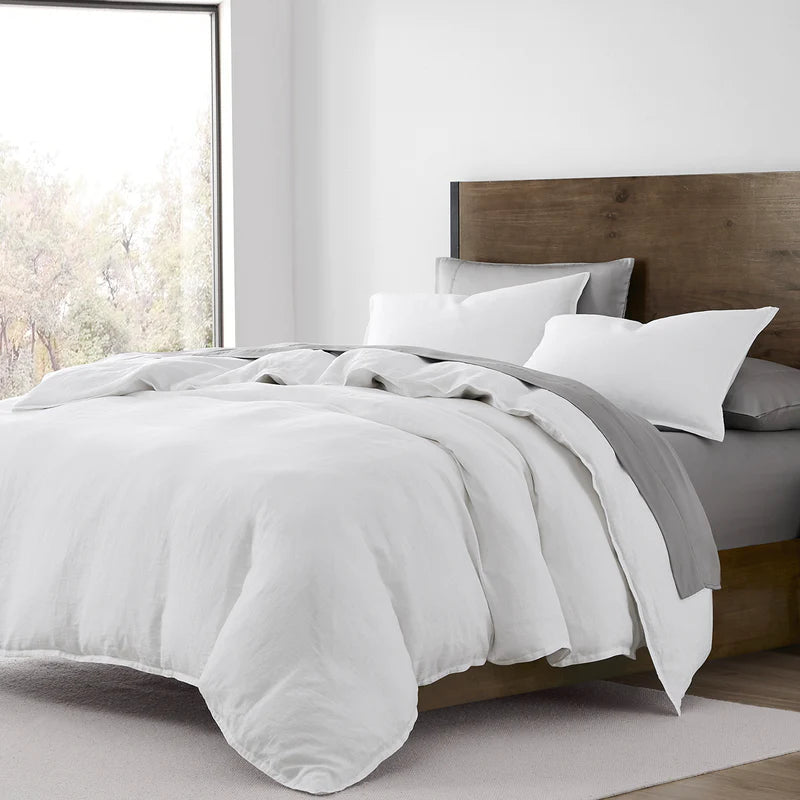 White Combs Linen Duvet Cover Set - Boho House Home Decor