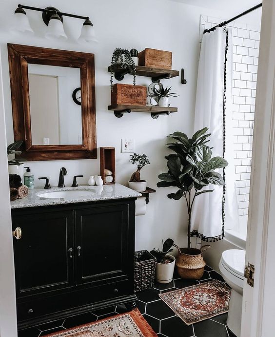 Bath Decor - Bohemian Bathroom Style - Western Flare - The Boho House