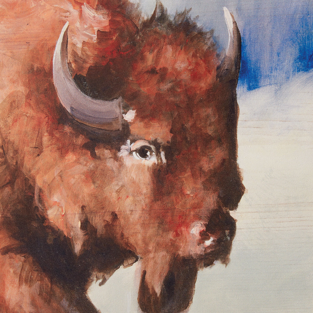 American Bison Wall Art - Bison Artwork - Wood Canvas - Painted - The Boho House