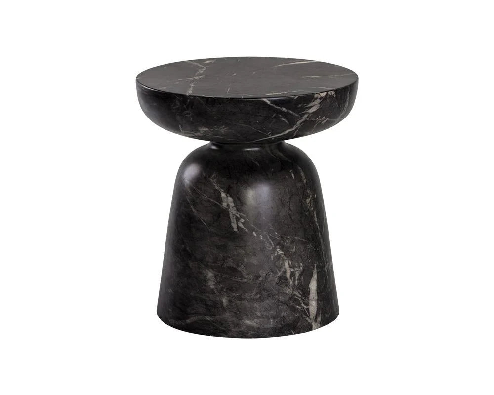 Industrial Black Marble End Table - Black Marble Finish - Concrete Table - End Table - The Boho House