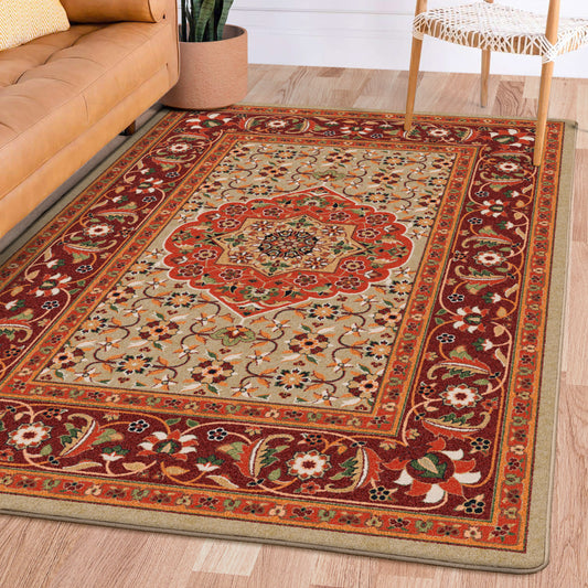 Bristol Blaze Area Rugs - Relic Design - Red & Orange - The Boho House