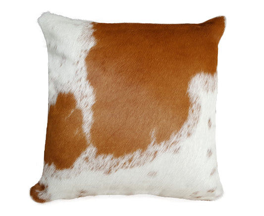 Brown + White Cowhide Pillow Cover - The Boho House