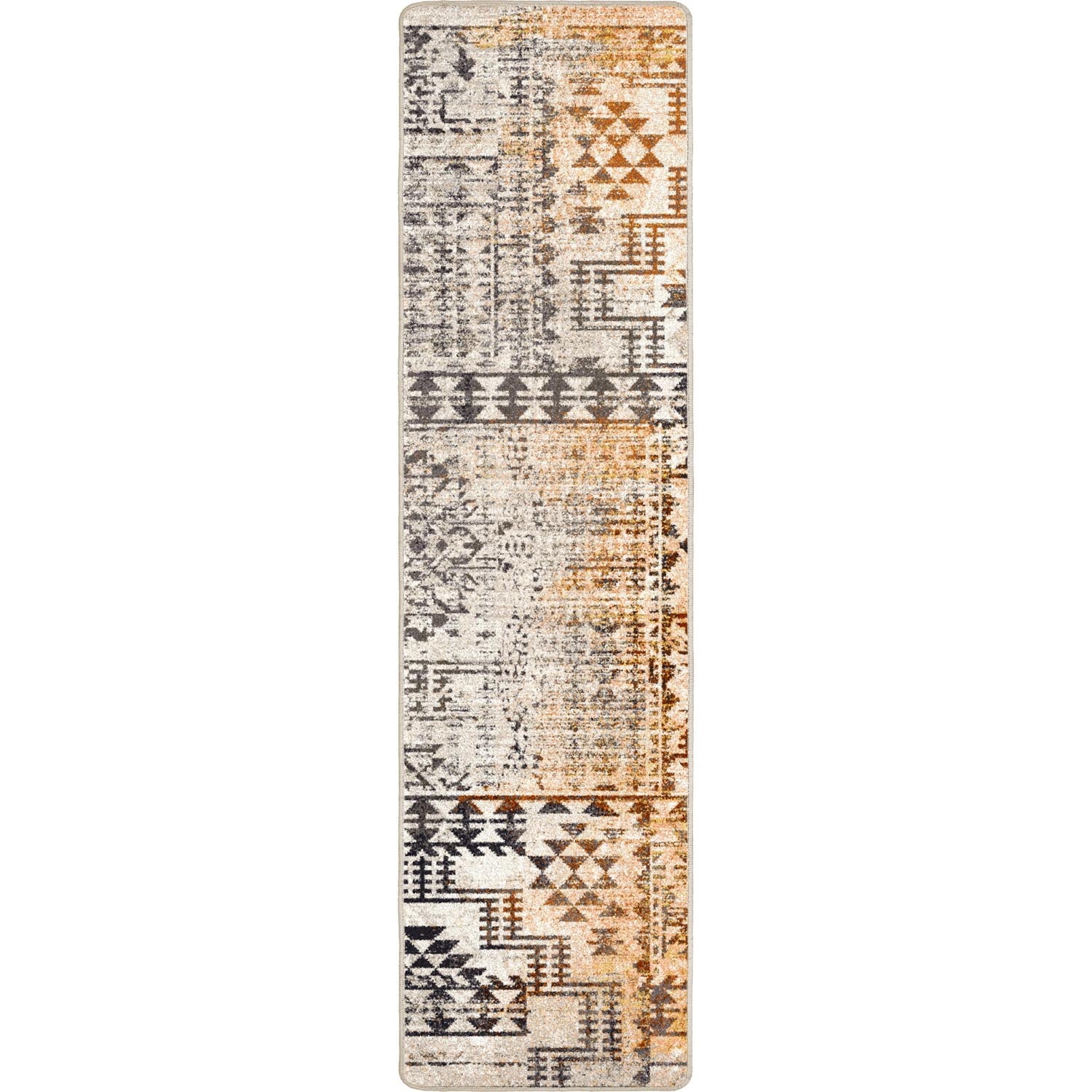 Canter Area Rugs - Aztec Design - Grey & Tan Colors - 2x8 Runner - The Boho House