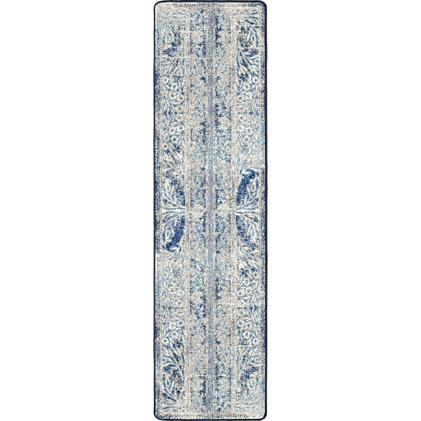 Countryside Flowers Area Rugs - Blue & White - Floral Design - Runner Rug - The Boho House