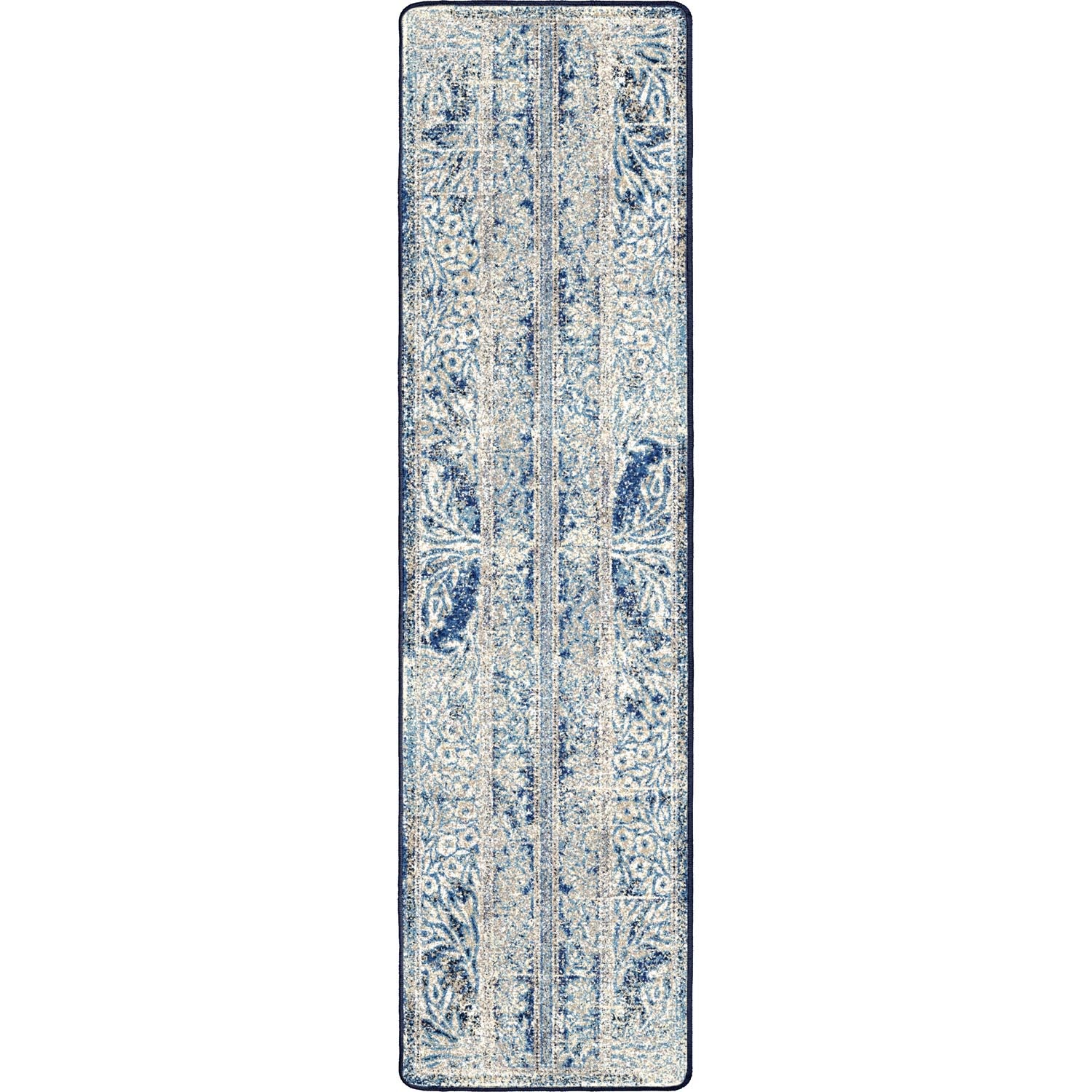 Countryside Flowers Area Rugs - Blue & White - Floral Design - Runner Rug - The Boho House