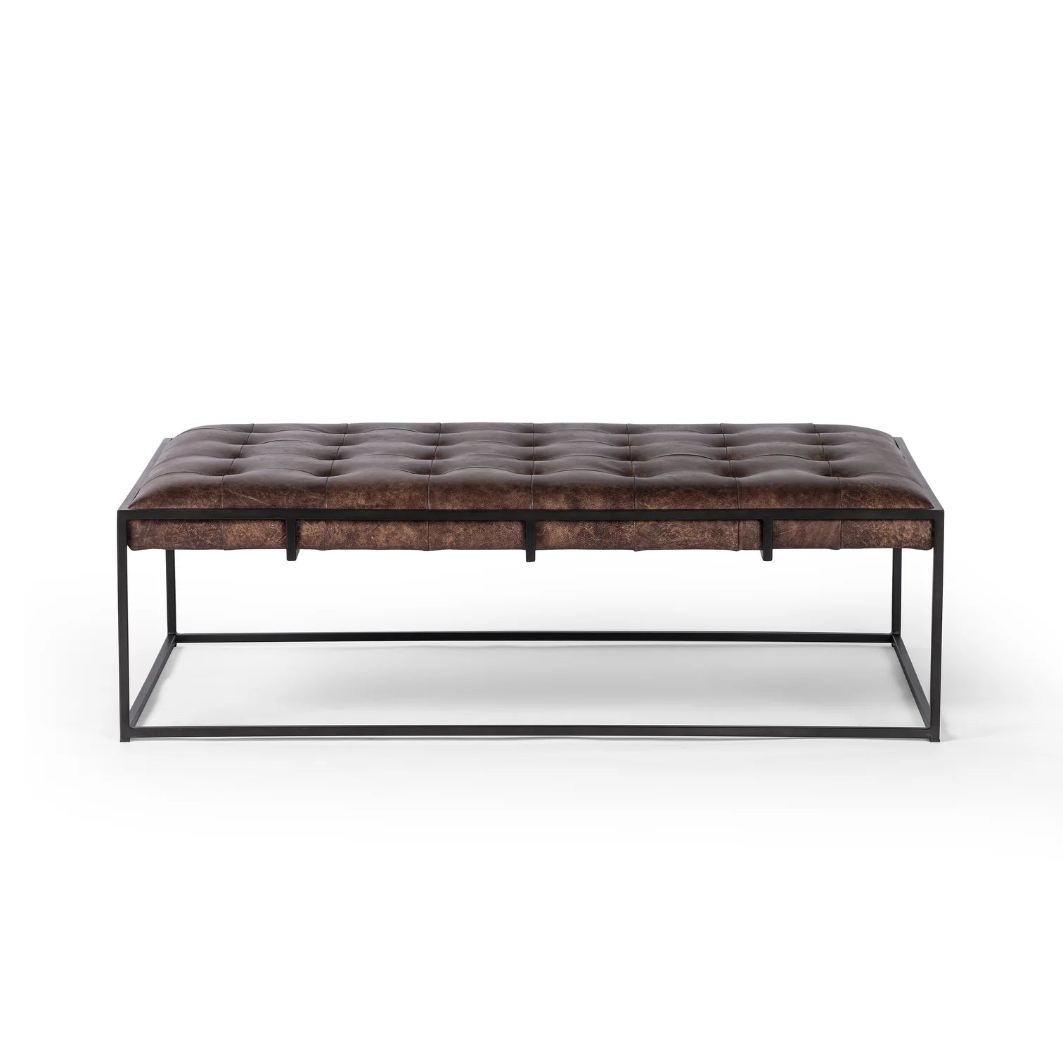 Eighth Street Genuine Tufted Leather Coffee Table - The Boho House