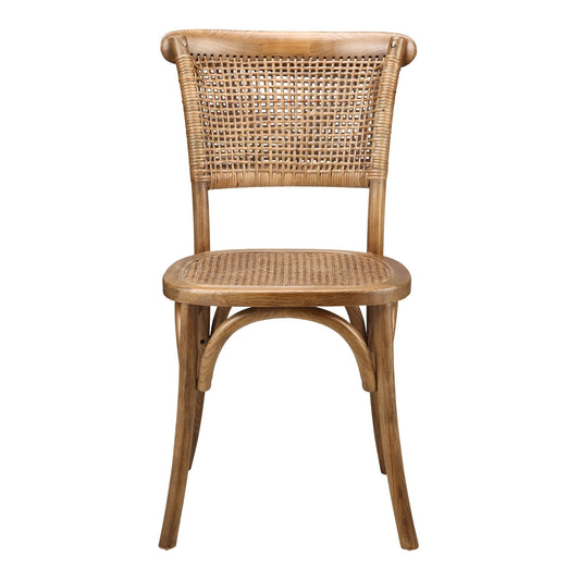 Elm Wood & Rattan Dining Chairs