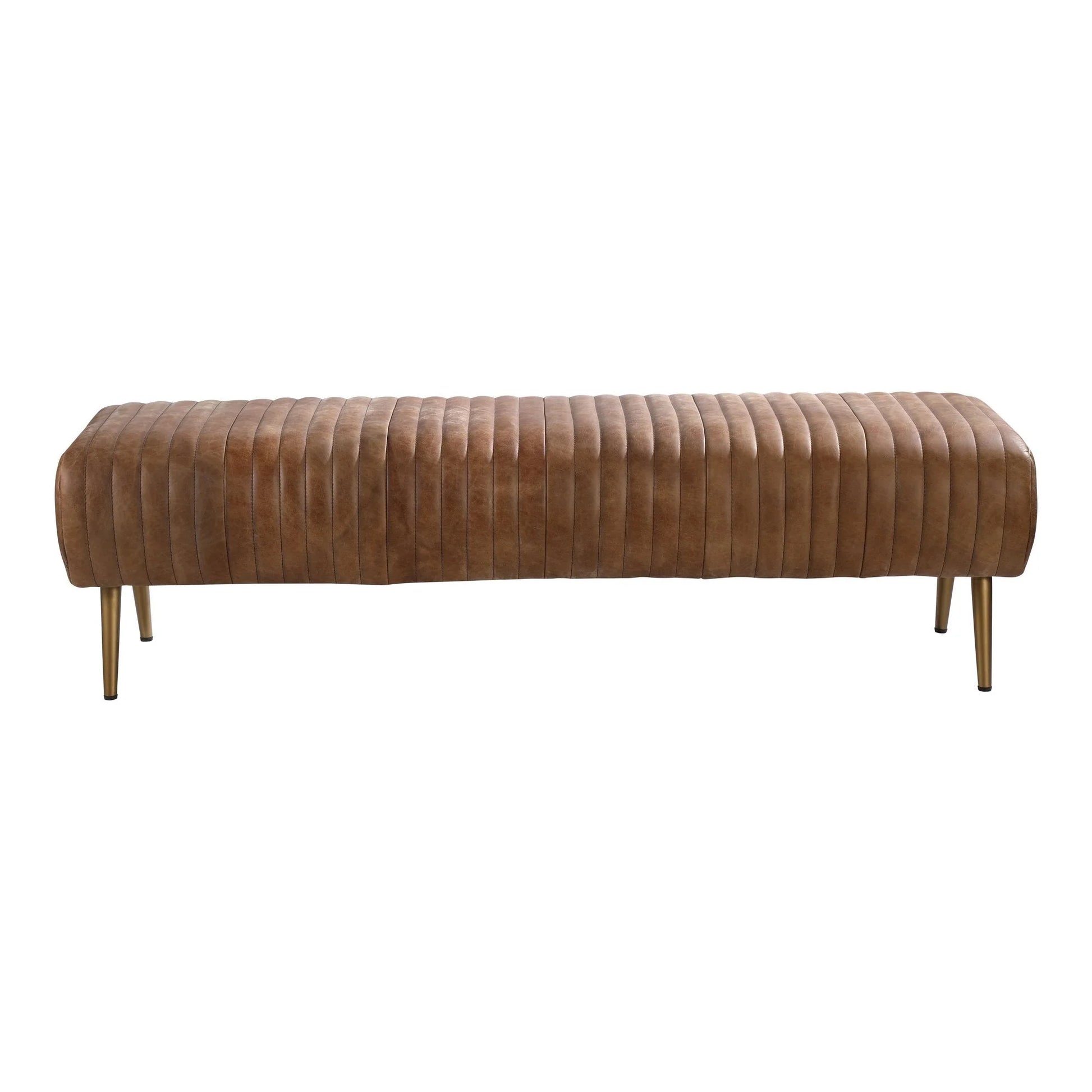 Emmett Leather Wrapped Bench - The Boho House