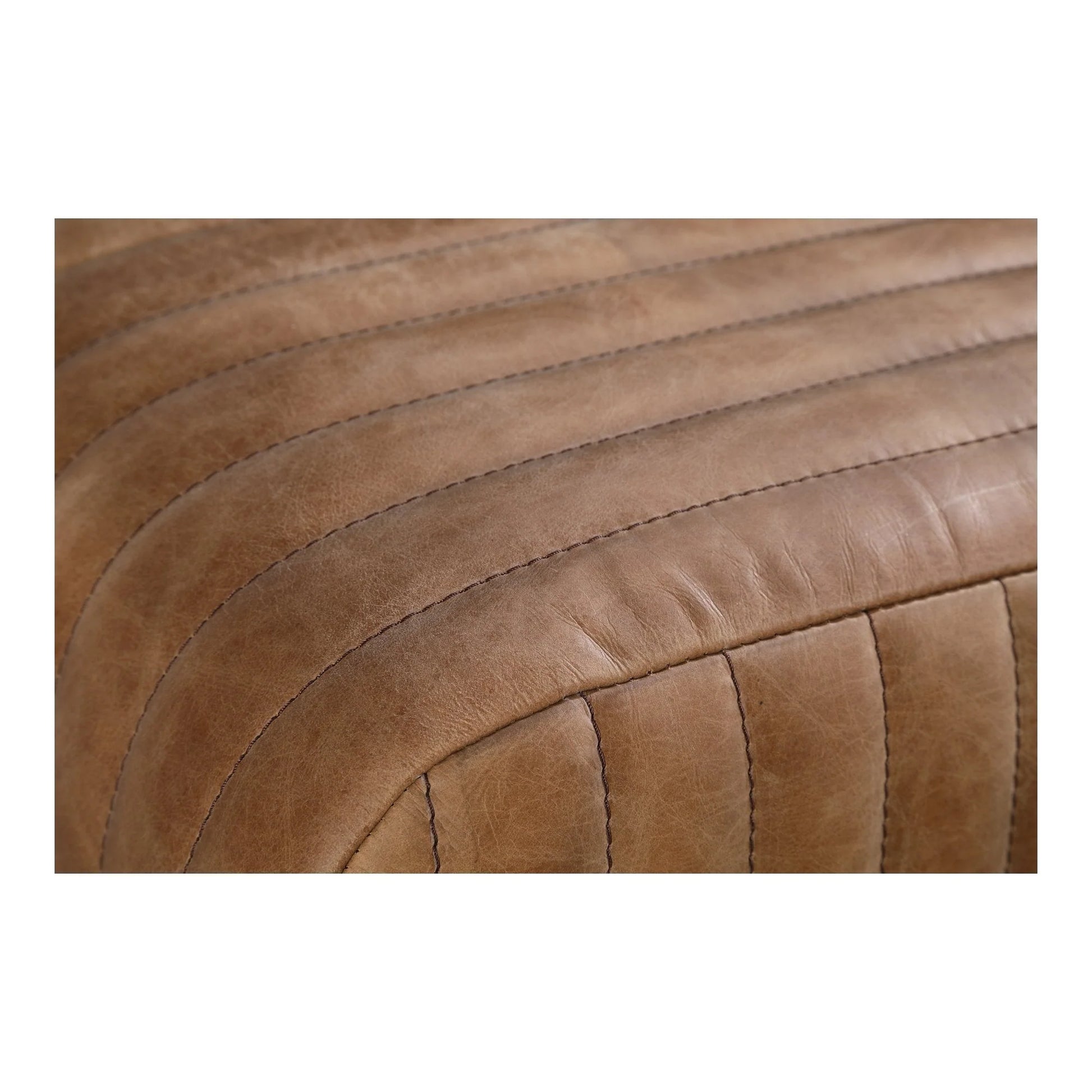 Emmett Leather Wrapped Bench - Leather Detail - The Boho House