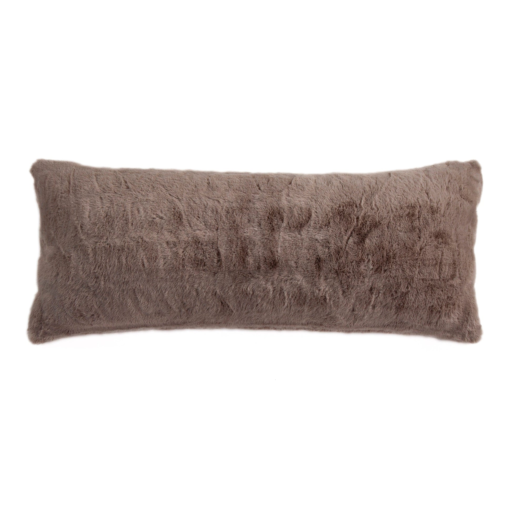 Faux Fur Rabbit Lumbar Pillow - Blush - The Boho House