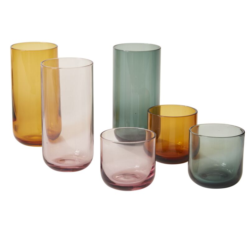 Las Positas Drinkware - Amber - Purple - Green - Tall Glass - Short glass -  The Boho House