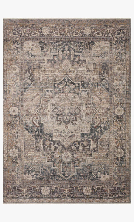 Lyric Denim Area Rugs - Traditional - Neutrals & dark navy - The Boho House