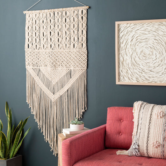 Kahlo Macrame Hanger - Cotton Macrame - Woven - The Boho House