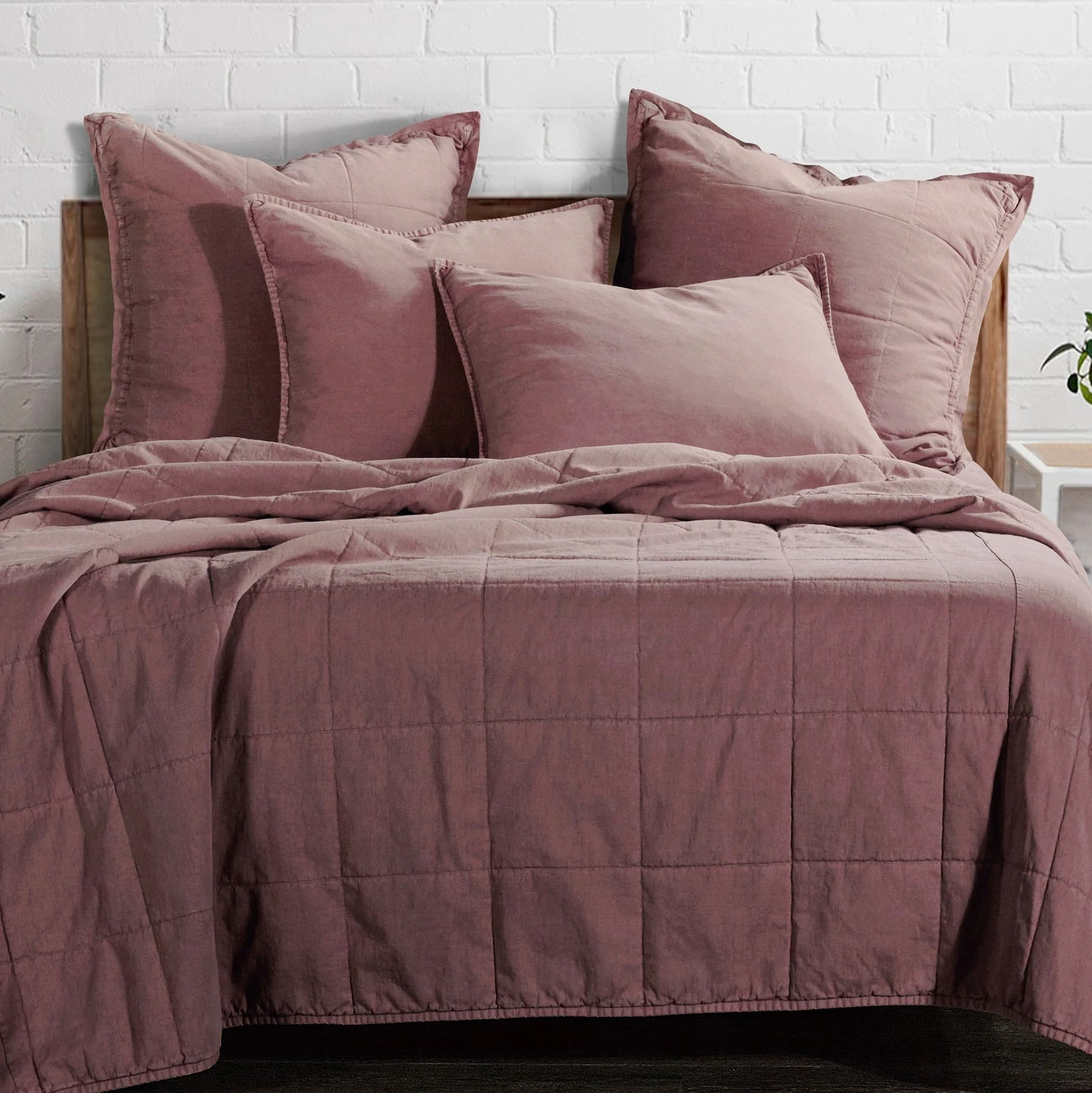 Birch Creek Cotton Canvas Coverlet - Dusty Rose - The Boho House