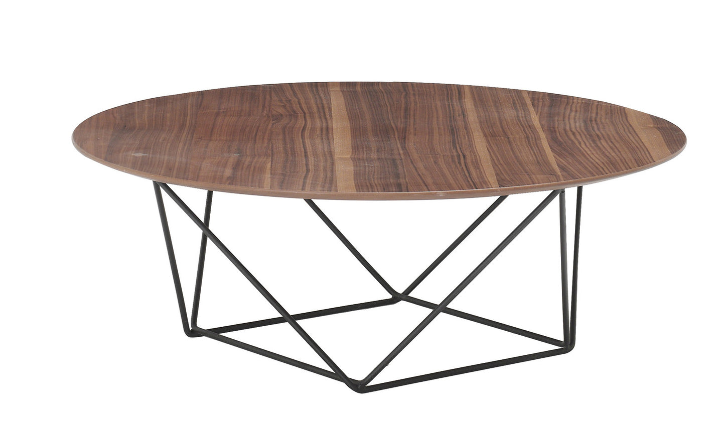 41” Mod Geo Brown and Black Wood and Iron Coffee Table