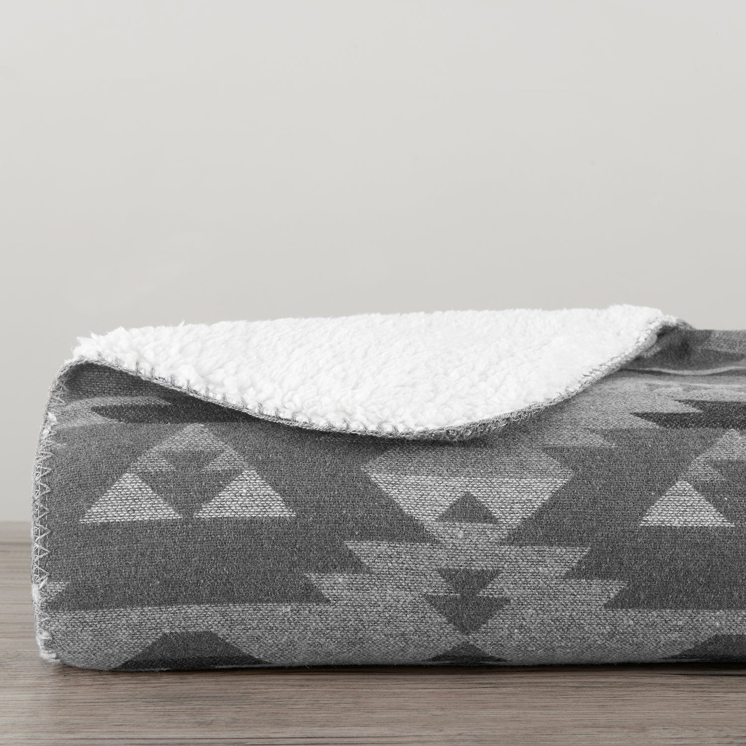 Hells Canyon Aztec Sherpa Throw - Grey Aztec Throw - Sherpa Throw - The Boho House