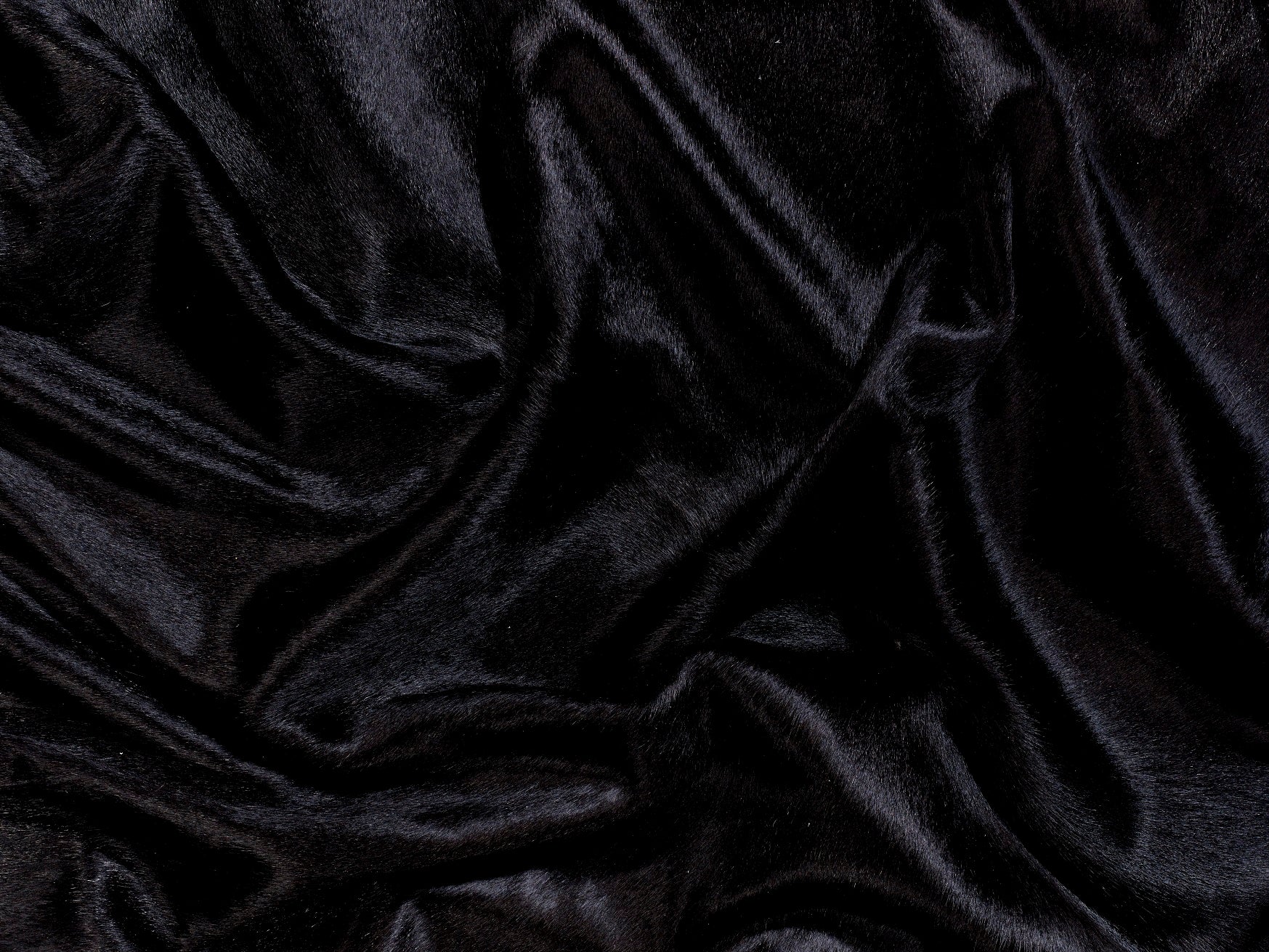 Midnight Black Luxury Cowhide - 100% Brazilian Cowhide - Hair on Hide - Black Cowhide - The Boho House